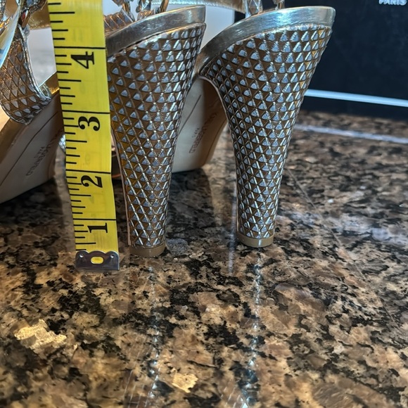 Karl Lagerfeld Women's Gold Heeled Sandals NIB 9.5 - Picture 8 of 13